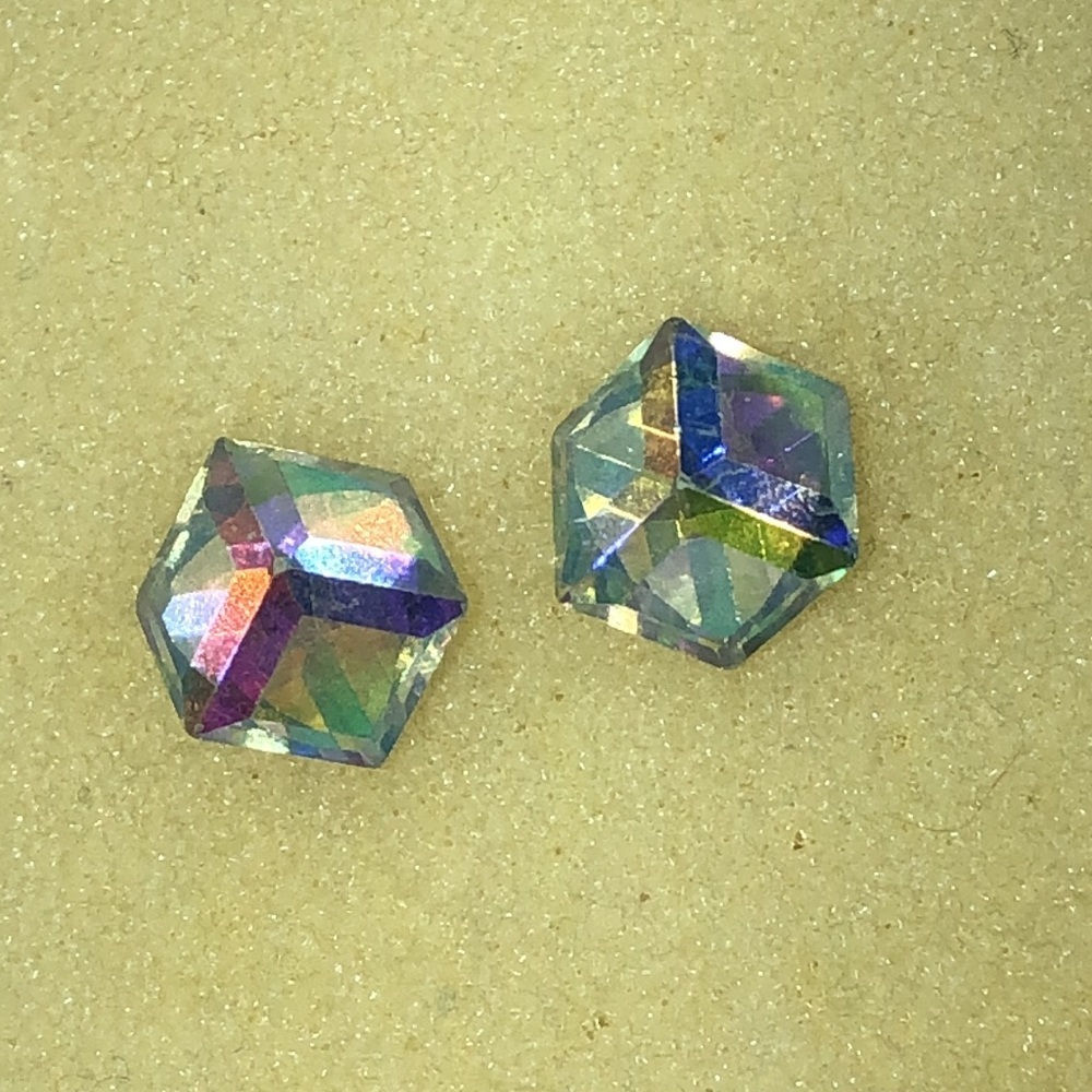 Multicolor Geometric Boho Crystal Stud Earrings